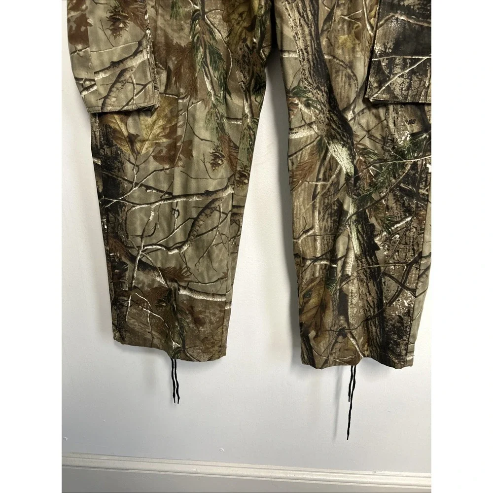Realtree Men's 44 X 32 Cargo Hunting Pants Tie Hem 6 Pocket Cotton Blend Outdoor